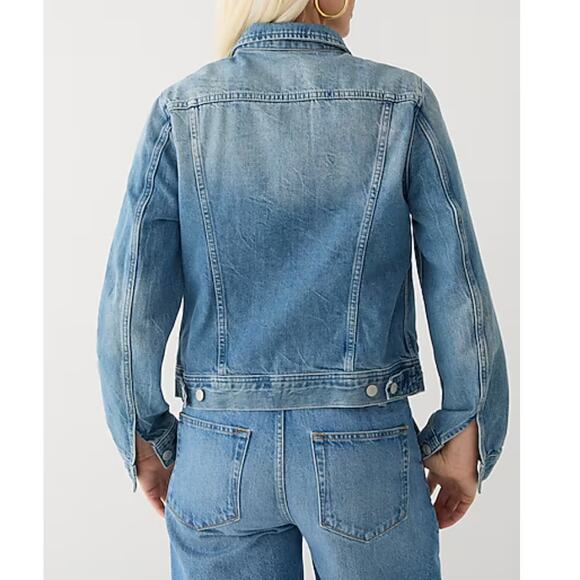 J.Crew Jacket Womens Medium Blue Brilliant Day‎ Wash Classic Denim Trucker - Picture 3 of 11